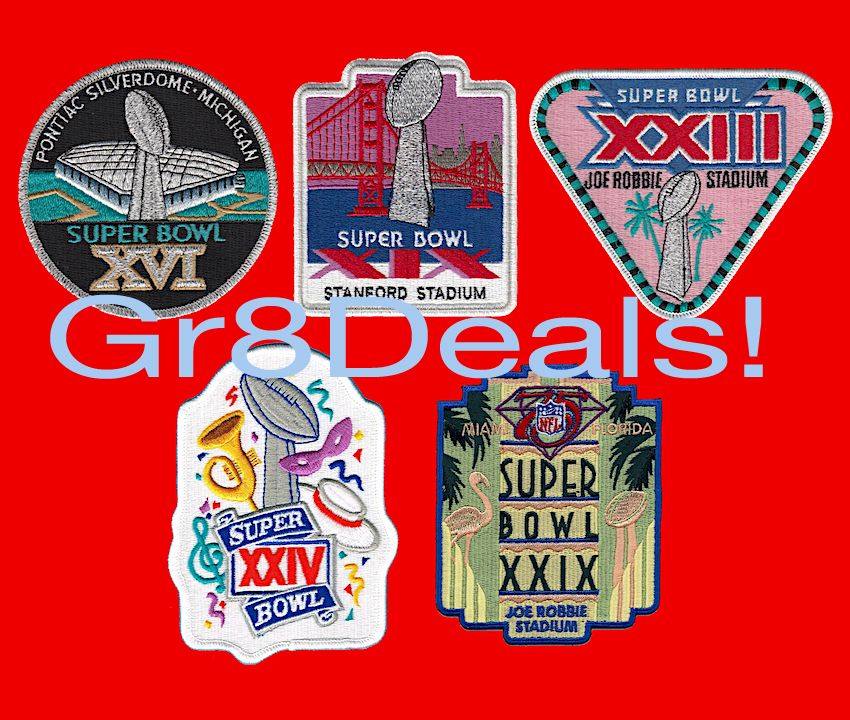 (5) SAN FRANCISCO 49ers SUPER BOWL PATCHES Willabee & Ward SB 16 19 23